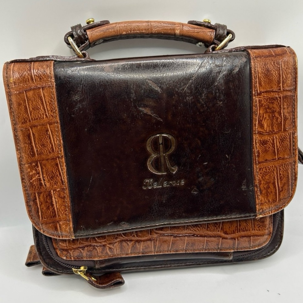 Bellerose Vintage Black and Brown Leather Bag